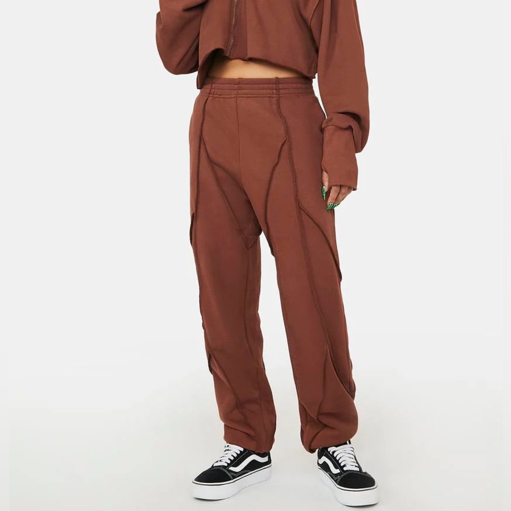 Revolve BY.DYLN Brown Tracksuit Sweatpants